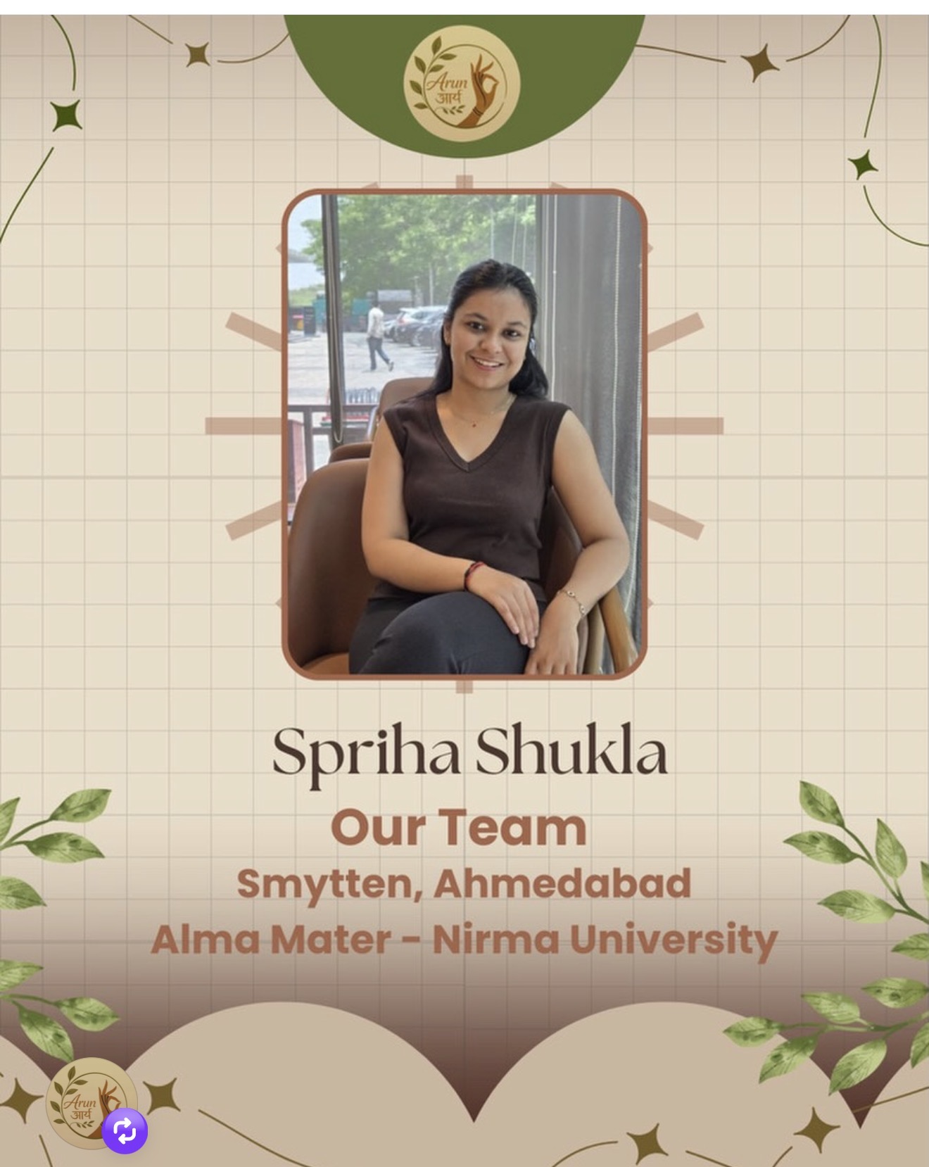 Spriha Shukla, Team Member at Arunarya